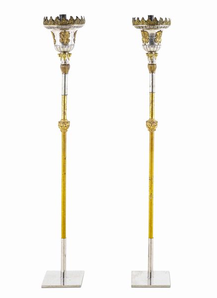 Coppia di torciere da processione. XIX secolo  - Asta Dimore Italiane - Associazione Nazionale - Case d'Asta italiane