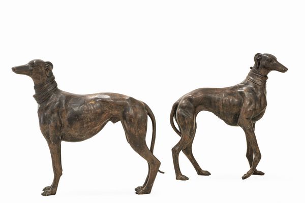 Francia probabile XX secolo Coppia di levrieri  - Asta Dimore Italiane - Associazione Nazionale - Case d'Asta italiane
