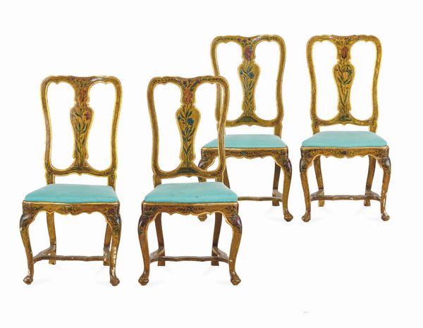 Quattro sedie Luigi XV in legno intagliato. Venezia, XVIII secolo  - Asta Dimore Italiane - Associazione Nazionale - Case d'Asta italiane