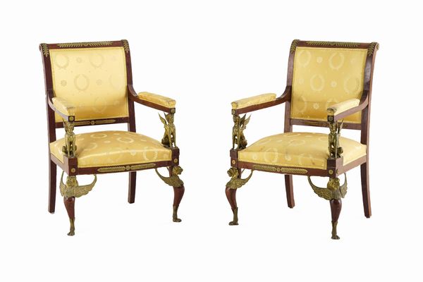 Coppia di poltrone. Francia, XIX secolo  - Asta Dimore Italiane - Associazione Nazionale - Case d'Asta italiane