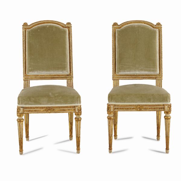 Coppia di sedie Luigi XVI. Francia, XIX secolo  - Asta Dimore Italiane - Associazione Nazionale - Case d'Asta italiane