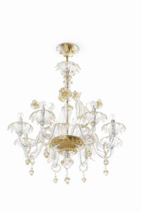 Coppia di lampadari in vetro. Murano, XX secolo  - Asta Dimore Italiane - Associazione Nazionale - Case d'Asta italiane