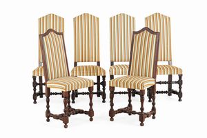 Coppia di poltrone e coppia di sedie. Emilia, XVII secolo  - Asta Dimore Italiane - Associazione Nazionale - Case d'Asta italiane