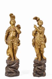 Coppia di figure mitologiche. Veneto, XVIII secolo  - Asta Dimore Italiane - Associazione Nazionale - Case d'Asta italiane