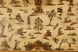 Trumeau decorato ad arte povera. Piemonte, seconda met� XVIII secolo  - Asta Dimore Italiane - Associazione Nazionale - Case d'Asta italiane