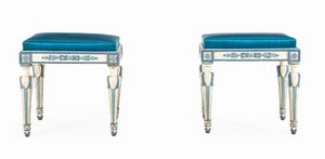 Gruppo di quattro sgabelli. Piemonte, XVIII secolo  - Asta Dimore Italiane - Associazione Nazionale - Case d'Asta italiane