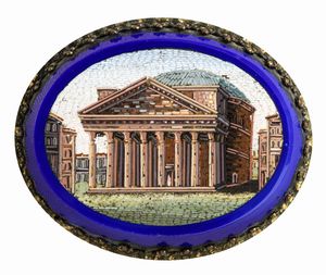 Quattro micromosaici raffiguranti rovine romane. XIX-XX secolo  - Asta Dimore Italiane - Associazione Nazionale - Case d'Asta italiane