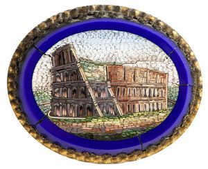 Quattro micromosaici raffiguranti rovine romane. XIX-XX secolo  - Asta Dimore Italiane - Associazione Nazionale - Case d'Asta italiane