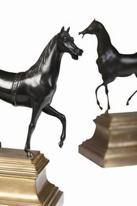 Coppia di cavalli. Fonditore d'oltralpe del XIX-XX secolo  - Asta Dimore Italiane - Associazione Nazionale - Case d'Asta italiane