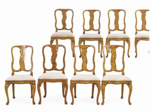 Gruppo di dodici sedie. Olanda, XVIII-XIX secolo  - Asta Dimore Italiane - Associazione Nazionale - Case d'Asta italiane