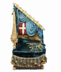 Poltrona da parata. Roma, 1870 ca.  - Asta Dimore Italiane - Associazione Nazionale - Case d'Asta italiane