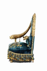 Poltrona da parata. Roma, 1870 ca.  - Asta Dimore Italiane - Associazione Nazionale - Case d'Asta italiane