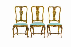 Quattro sedie Luigi XV in legno intagliato. Venezia, XVIII secolo  - Asta Dimore Italiane - Associazione Nazionale - Case d'Asta italiane