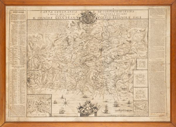 Carta Geografica de Contorni di Genova  - Asta Carte geografiche della Liguria e della Corsica - Associazione Nazionale - Case d'Asta italiane