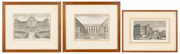 Veduta dell'Albergo dei Poveri in Genova  - Asta Carte geografiche della Liguria e della Corsica - Associazione Nazionale - Case d'Asta italiane