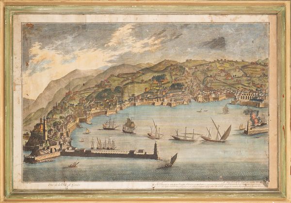 Vue de la Ville de Genes - Torricelli del.  - Asta Carte geografiche della Liguria e della Corsica - Associazione Nazionale - Case d'Asta italiane