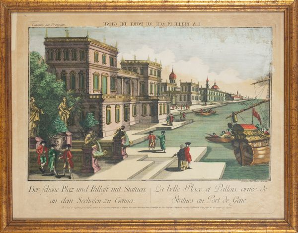 La bella Pace et pallais, ornee de statues au Port de Gene - Palais de la famille Spinolla  - Asta Carte geografiche della Liguria e della Corsica - Associazione Nazionale - Case d'Asta italiane