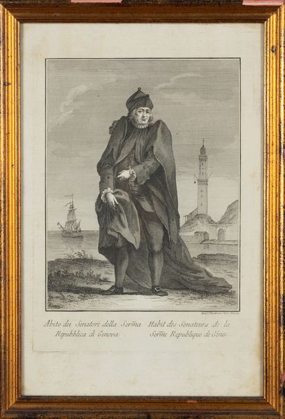 Abito dei Senatori della Serenissima Repubblica di Genova  - Asta Carte geografiche della Liguria e della Corsica - Associazione Nazionale - Case d'Asta italiane