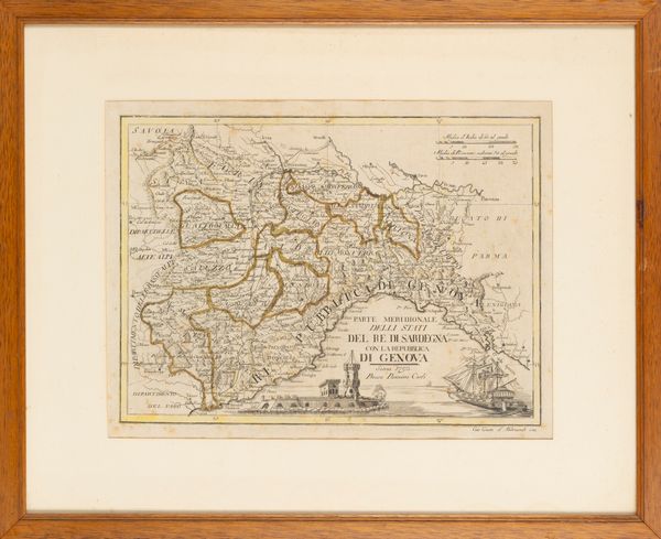 Giovanni  Garti D'Alibrandi : Parte meridionale delli Stati del Re di Sardegna  - Asta Carte geografiche della Liguria e della Corsica - Associazione Nazionale - Case d'Asta italiane