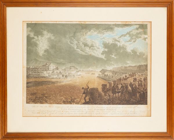 Veduta del ponte della Pila sul Bisagno presso alle mura di Genova...  - Asta Carte geografiche della Liguria e della Corsica - Associazione Nazionale - Case d'Asta italiane