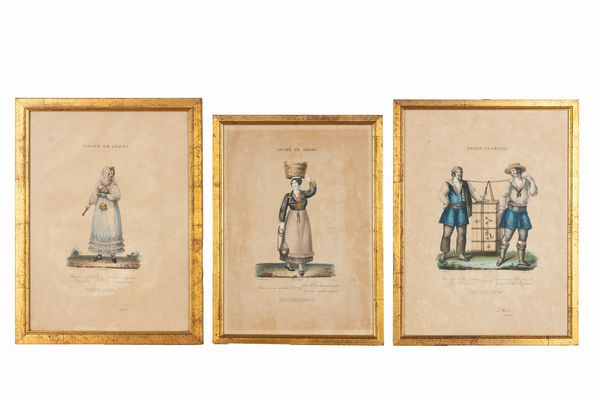 Alessio Pittaluga : Duch de Genes - Signora di Genova Costume d'estate - numeri 1-10  - Asta Carte geografiche della Liguria e della Corsica - Associazione Nazionale - Case d'Asta italiane