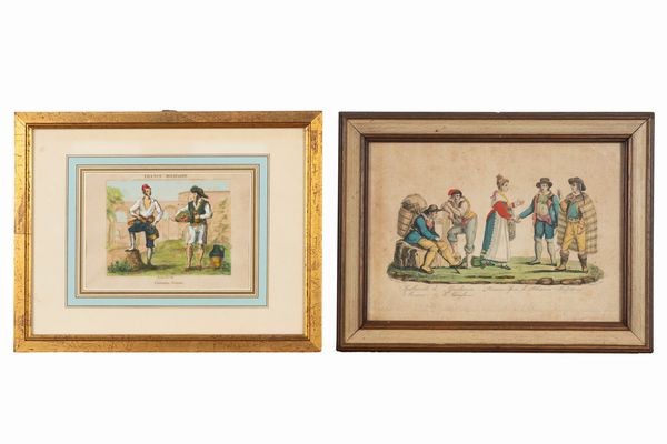 Costumes Genois - Paesani sposi di Polcevere  - Asta Carte geografiche della Liguria e della Corsica - Associazione Nazionale - Case d'Asta italiane