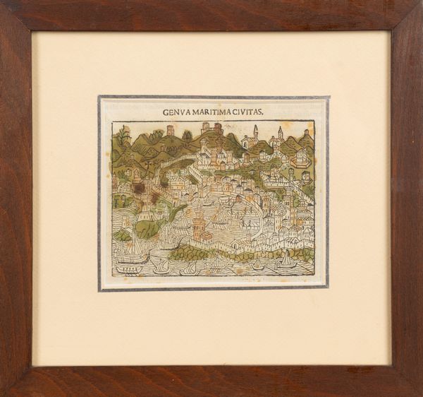 Genua maritima civitas - Genova  - Asta Carte geografiche della Liguria e della Corsica - Associazione Nazionale - Case d'Asta italiane