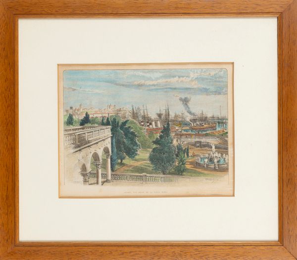 Vedute di Genova - Parte del molo vecchio  - Asta Carte geografiche della Liguria e della Corsica - Associazione Nazionale - Case d'Asta italiane