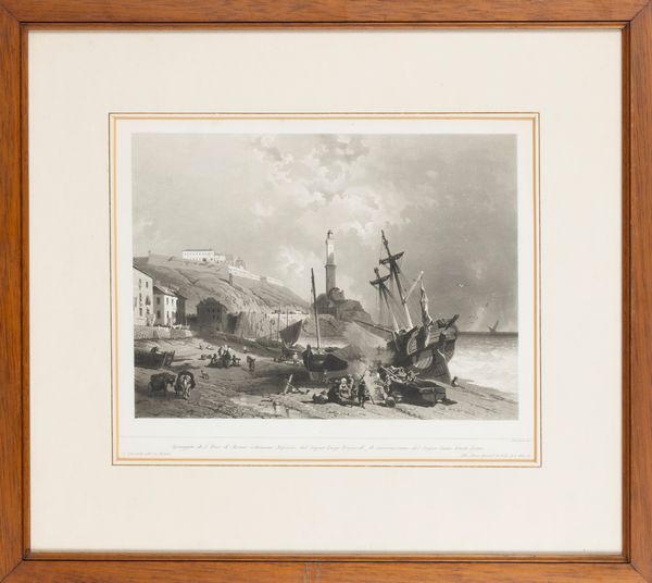 Vedute di Genova - Parte del molo vecchio  - Asta Carte geografiche della Liguria e della Corsica - Associazione Nazionale - Case d'Asta italiane