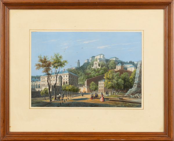 Nicolas Chapuy : Environs de Genes - Vista presa dai giardini di villa Lomellini  - Asta Carte geografiche della Liguria e della Corsica - Associazione Nazionale - Case d'Asta italiane