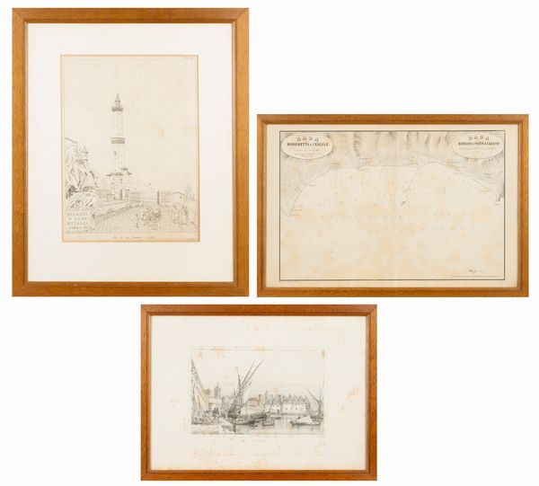 Port of Genoa - Vue de la lanterne  - Asta Carte geografiche della Liguria e della Corsica - Associazione Nazionale - Case d'Asta italiane