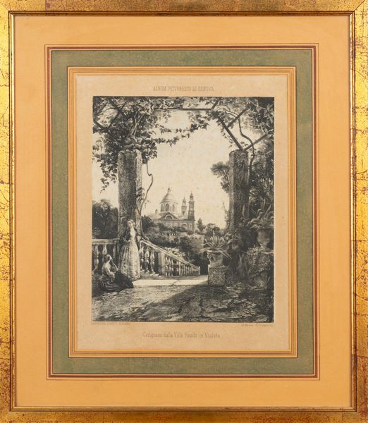 [Genova] - Carignano dalla Villa Fieschi  - Asta Carte geografiche della Liguria e della Corsica - Associazione Nazionale - Case d'Asta italiane