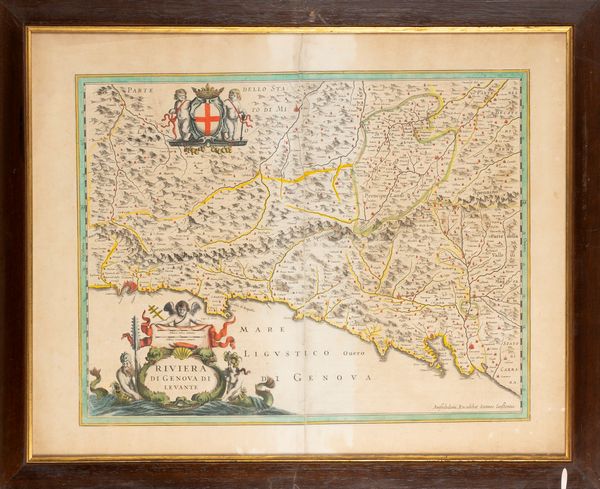 JOHANNES JANSSONIUS : Riviera di Genova di Levante  - Asta Carte geografiche della Liguria e della Corsica - Associazione Nazionale - Case d'Asta italiane