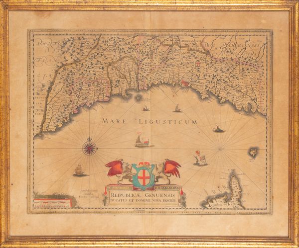 JOHANNES JANSSONIUS : Reipublicae Genuensis Ducatus et Domini Nova Discrip.  - Asta Carte geografiche della Liguria e della Corsica - Associazione Nazionale - Case d'Asta italiane