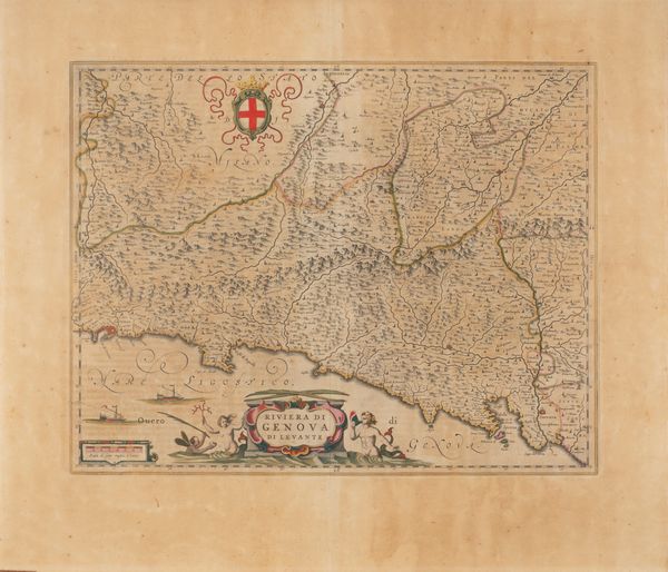 JOHANNES BLAEU : Riviera di Genova di Levante  - Asta Carte geografiche della Liguria e della Corsica - Associazione Nazionale - Case d'Asta italiane