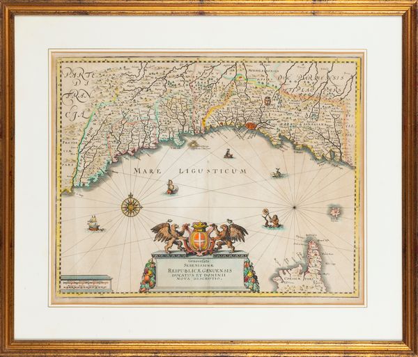 Matthäus Merian : Genovesato Serenissimae Reipublicae Genuensis...Nova Descriptio  - Asta Carte geografiche della Liguria e della Corsica - Associazione Nazionale - Case d'Asta italiane