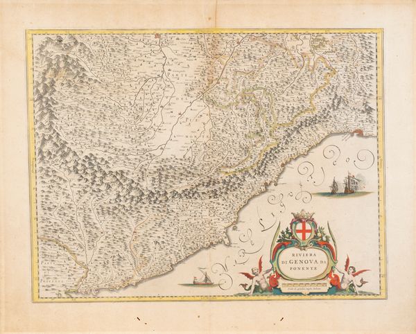 Willem Janszoon Blaeu : Riviera di Genova da Ponente  - Asta Carte geografiche della Liguria e della Corsica - Associazione Nazionale - Case d'Asta italiane