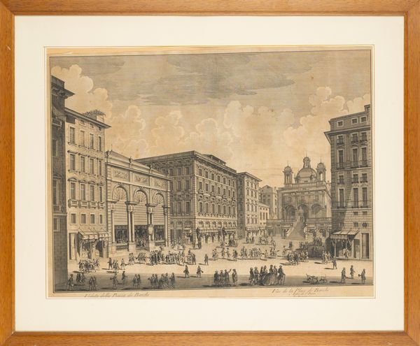 Veduta della piazza De Banchi  - Asta Carte geografiche della Liguria e della Corsica - Associazione Nazionale - Case d'Asta italiane