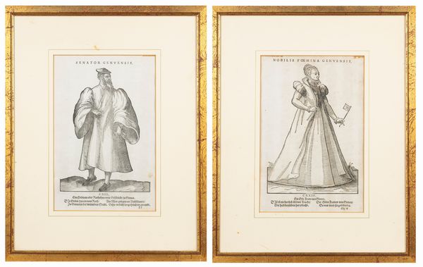 Nobilis foemina Genuensis - Senator Genuensis  - Asta Carte geografiche della Liguria e della Corsica - Associazione Nazionale - Case d'Asta italiane