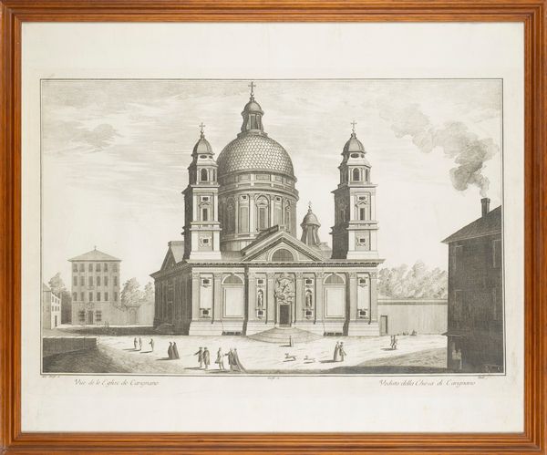 Antonio  Giolfi : Veduta della chiesa di Carignano  - Asta Carte geografiche della Liguria e della Corsica - Associazione Nazionale - Case d'Asta italiane