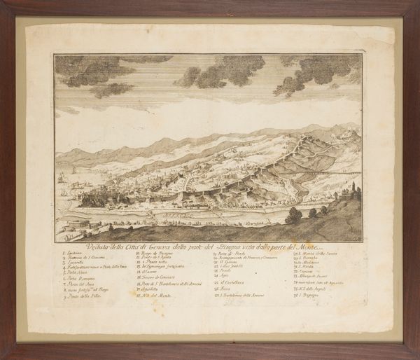 Veduta della Citt di Genova dalla parte del Bisagno vista dalla parte del Monte  - Asta Carte geografiche della Liguria e della Corsica - Associazione Nazionale - Case d'Asta italiane