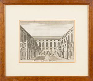 Veduta dell'Albergo dei Poveri in Genova  - Asta Carte geografiche della Liguria e della Corsica - Associazione Nazionale - Case d'Asta italiane