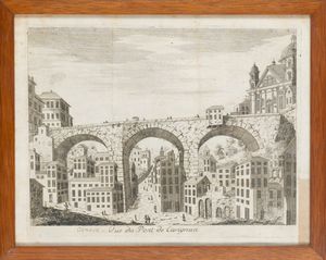 Vue du Pont Royal et du Port Franc  - Asta Carte geografiche della Liguria e della Corsica - Associazione Nazionale - Case d'Asta italiane