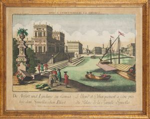 La bella Pace et pallais, ornee de statues au Port de Gene - Palais de la famille Spinolla  - Asta Carte geografiche della Liguria e della Corsica - Associazione Nazionale - Case d'Asta italiane