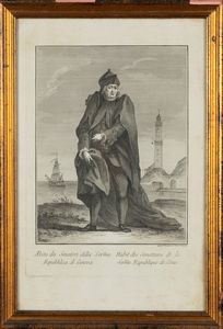 Abito dei Senatori della Serenissima Repubblica di Genova  - Asta Carte geografiche della Liguria e della Corsica - Associazione Nazionale - Case d'Asta italiane