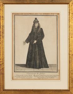 Abito dei Senatori della Serenissima Repubblica di Genova  - Asta Carte geografiche della Liguria e della Corsica - Associazione Nazionale - Case d'Asta italiane