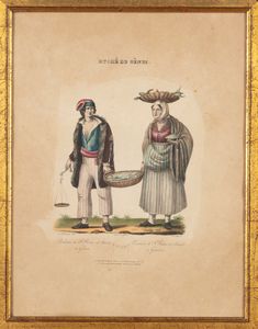 Alessio Pittaluga : Duch� de Genes - Venditrice di pelate (castagne lesse) - numeri 11- 20  - Asta Carte geografiche della Liguria e della Corsica - Associazione Nazionale - Case d'Asta italiane