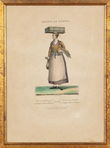 Alessio Pittaluga : Duch de Genes - Venditrice di cannestrelli, e nocciole in tempo di festa - numeri 21-30  - Asta Carte geografiche della Liguria e della Corsica - Associazione Nazionale - Case d'Asta italiane