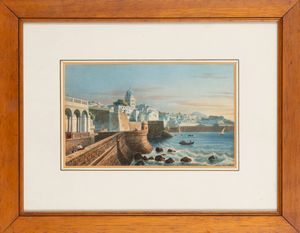 Veduta del ponte di Carignano a Genova  - Asta Carte geografiche della Liguria e della Corsica - Associazione Nazionale - Case d'Asta italiane