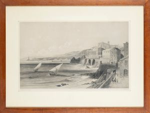 Nicolas Chapuy : Gnes Vue de la vigne et du Palais Doria  - Asta Carte geografiche della Liguria e della Corsica - Associazione Nazionale - Case d'Asta italiane